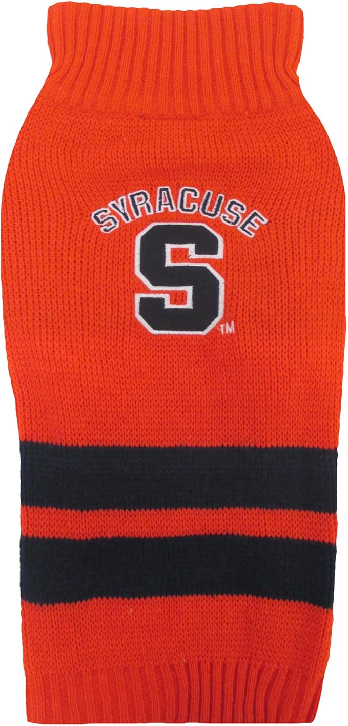 Pets First NCAA Syracuse Orange Dog Sweater, Size X-Small. Warm & Cozy Knit Pet Sweater with NCAA Team Logo, Best Puppy Sweater for Large & Small Dogs