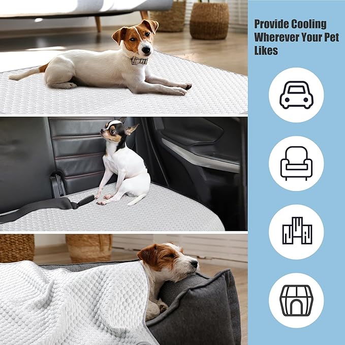 Leekalos Dog Cooling Mat,Pet Cooling Pads for Dogs Blanket,Summer Cooling Bed for Cats Blanket,Portable Pet Cooling Cushion for Home & Outdoor,Keep Cooling for Pets (New Grey, Large(40"x55"))