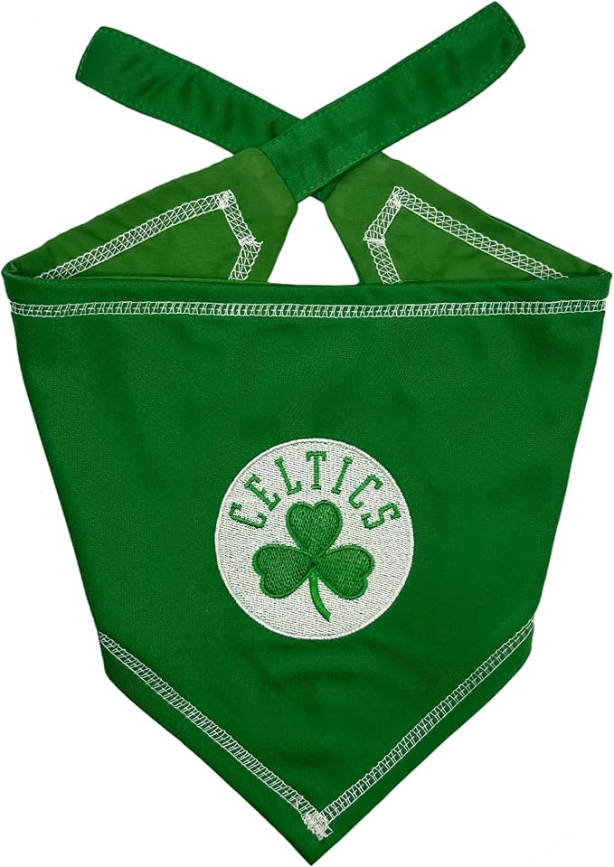 Pets First NBA Boston Celtics TIE Bandana, Size Small/Medium. Dog Bandana Scarf Bib for Pet Cat Dog. The Ultimate Game-Day, Party Bandana