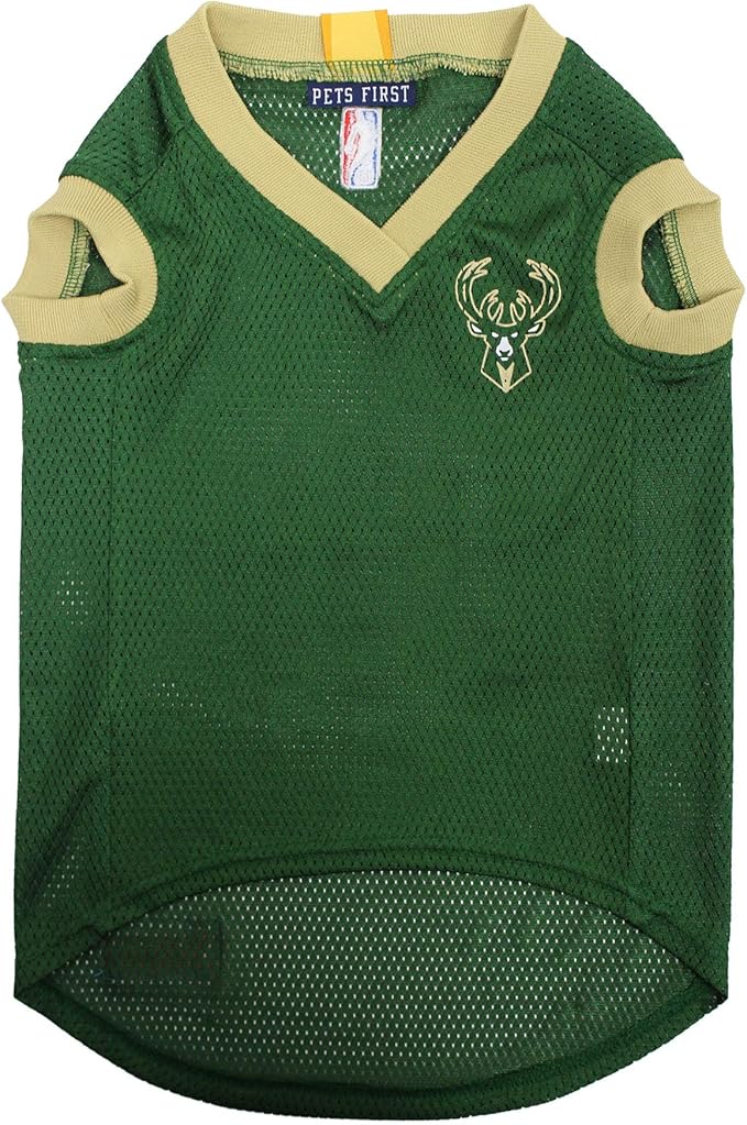 Pets First NBA MILWAUKEE BUCKS DOG Jersey, X-Large - Tank Top Basketball Pet Jersey