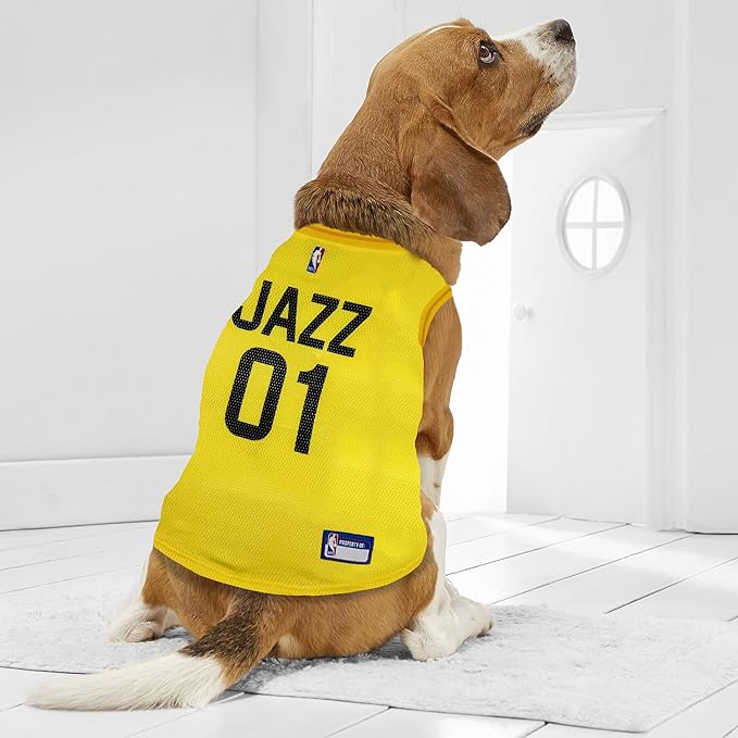 Pets First NBA Utah Jazz Dog Jersey, Small- Tank Top Basketball Pet Jersey