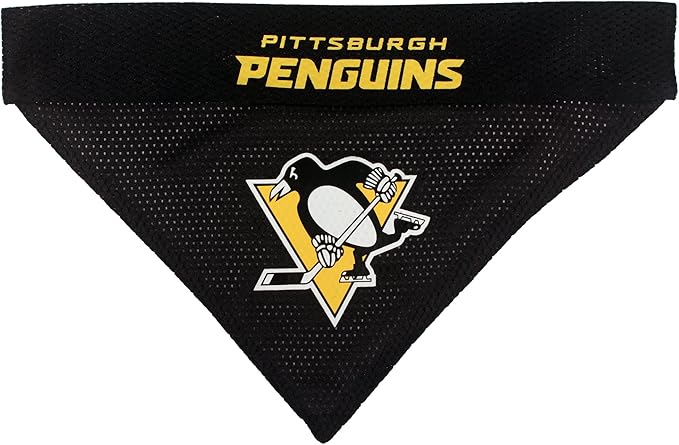NHL Pittsburgh Penguins Bandana for Dogs & Cats, Large/X-Large. - Cute & Stylish Bandana! The Perfect Hockey Fan Scarf Bandana, Great for Birthdays Or Any Party!