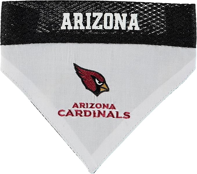 Pets First NFL DOG BANDANA - ARIZONA CARDINALS REVERSIBLE PET BANDANA. 2 Sided Sports Bandana with a PREMIUM Embroidery TEAM LOGO, Large/X-Large. - 2 Sizes & 32 NFL Teams available