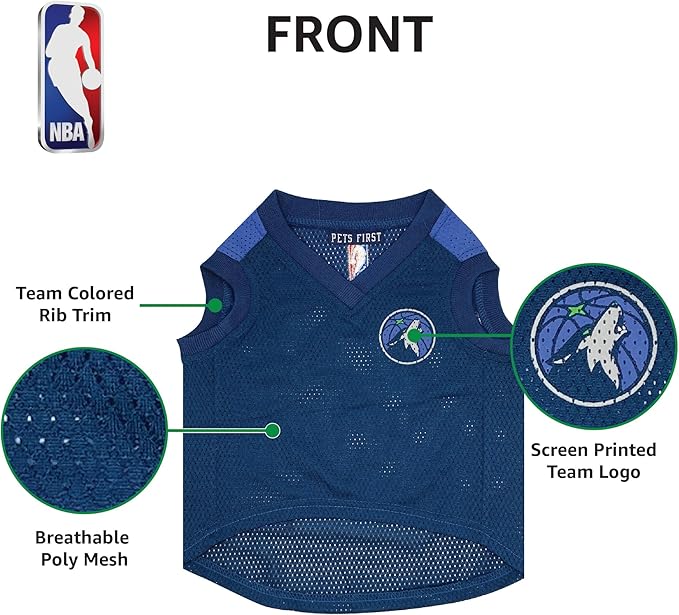 Pets First NBA Minnesota Timberwolves Dog Jersey, Small- Tank Top Basketball Pet Jersey