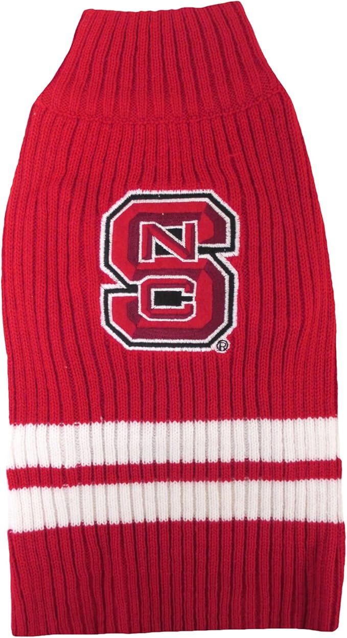 Pets First NCAA North Carolina State Wolfpack Dog Sweater, Size X-Small. Warm & Cozy Knit Pet Sweater with NCAA Team Logo, Best Puppy Sweater for Large & Small Dogs