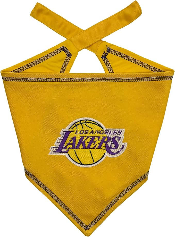 Pets First NBA LA Lakers TIE Bandana, Size Large/X-Large. Dog Bandana Scarf Bib for Pet Cat Dog. The Ultimate Game-Day, Party Bandana