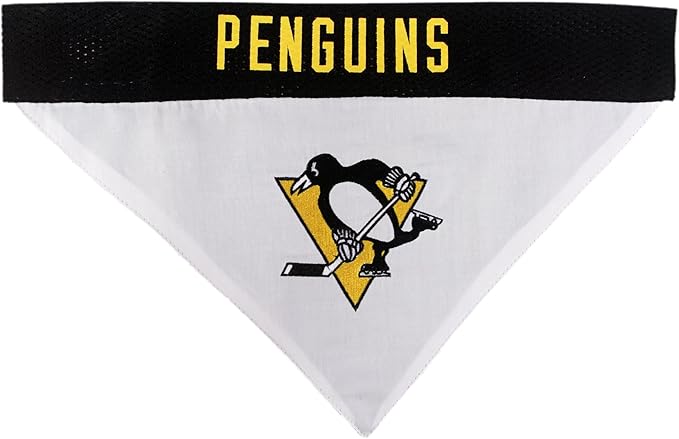 NHL Pittsburgh Penguins Bandana for Dogs & Cats, Large/X-Large. - Cute & Stylish Bandana! The Perfect Hockey Fan Scarf Bandana, Great for Birthdays Or Any Party!