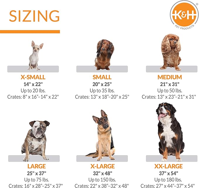 K&H Pet Products Self-Warming Dog Crate Pad, Large Self Heated Dog & Cat Bed Mat, Portable, Machine Washable, No Electric Needed, Adjustable Fit, Non-Slip Bottom - Large 37 X 25in Gray