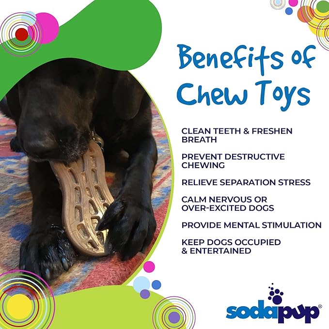 SodaPup Peanut – Durable Dog Chew Toy Made in USA from Non-Toxic, Pet Safe, Food Safe Nylon Material for Mental Stimulation, Clean Teeth, Fresh Breath, Problem Chewing, Calming Nerves & More
