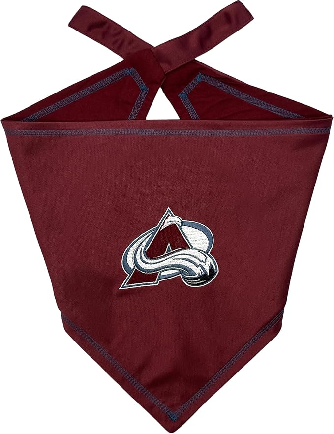 Pets First NHL Colorado Avalanche TIE Bandana, Size Large/X-Large. Dog Bandana Scarf Bib for Pet Cat Dog. The Ultimate Game-Day, Party Bandana