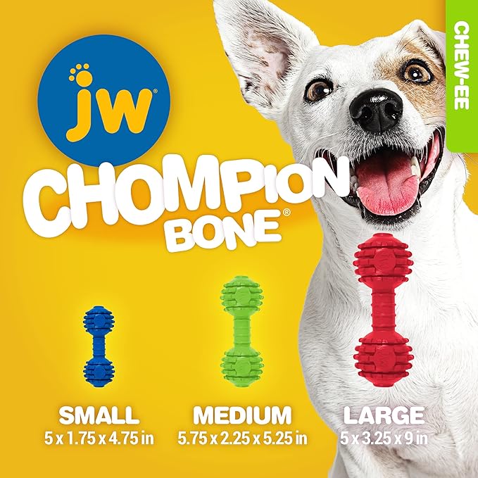 JW Pet Chompion Heavyweight Dog Chew Toy for Large Breeds, Assorted Colors