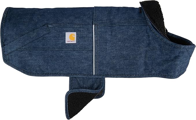 Carhartt Firm Duck Insulated Dog Chore Coat, Durable Weather Resistant Jacket for Cold and Windy Conditions, PFAS Free (Denim), Medium