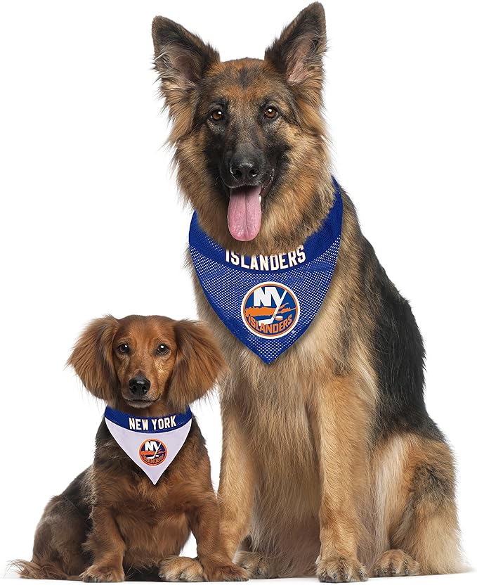 NHL NEW YORK ISLANDERS BANDANA for DOGS & CATS, Small/Medium. - Cute & Stylish Bandana! The Perfect HOCKEY FAN Scarf Bandana, great for Birthdays or any Party!