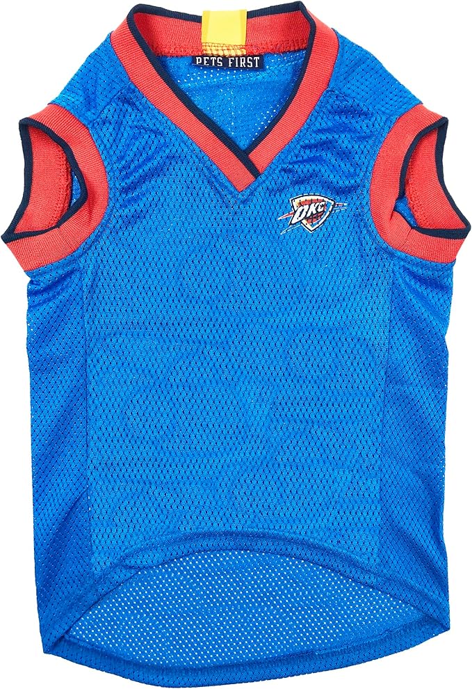 Pets First NBA OKLAHOMA CITY THUNDER DOG Jersey, Large - Tank Top Basketball Pet Jersey