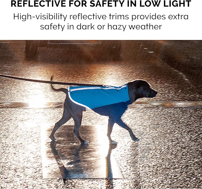 Furhaven Water-Repellent XS Dog Coat, Washable w/ Leash Access & Stretch Fabric - Pro-Fit Active Jacket - Aquamarine, Extra Small