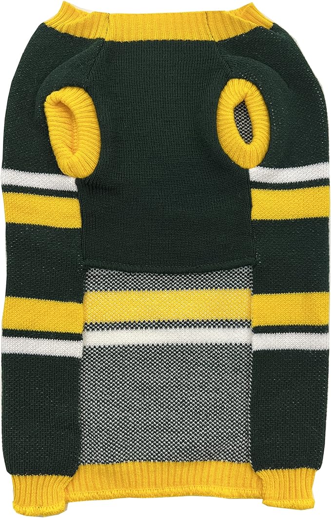 Pets First NFL Green Bay Packers Dog Sweater, Size Extra Small. Warm and Cozy Knit Pet Sweater with NFL Team Logo, Best Puppy Sweater for Large and Small Dogs, Team Color (GBP-4179-XS)