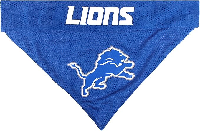 Pets First NFL Detroit Lions Reversible Bandana Size XX-Large for Dogs & Cats. 2 Sided Sports Bandana, Premium Embroidery Team Logo, Many NFL Teams Available
