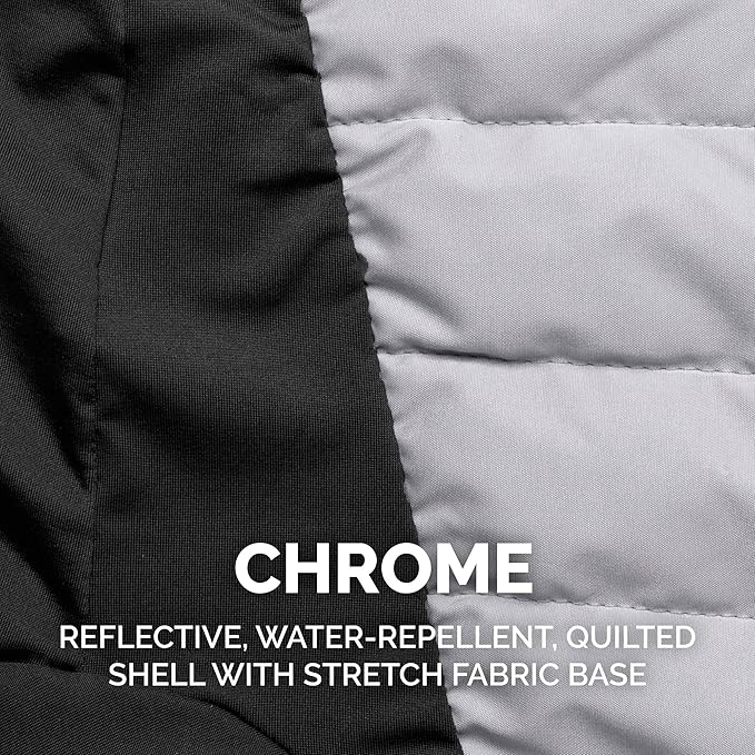 Furhaven Water-Repellent XS Dog Coat, Washable & Reflective w/ Leash Access & Stretch Fabric - Pro-Fit Active Jacket - Chrome, Extra Small