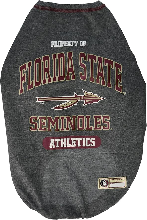 Pets First Collegiate FLORIDA STATE SEMINOLES Dog T-Shirt, Large. - Licensed Shirt for Pets Team Colored with Team Logos.- Premium Stretchable Materials for the Comfrot of your Dog & Cat.