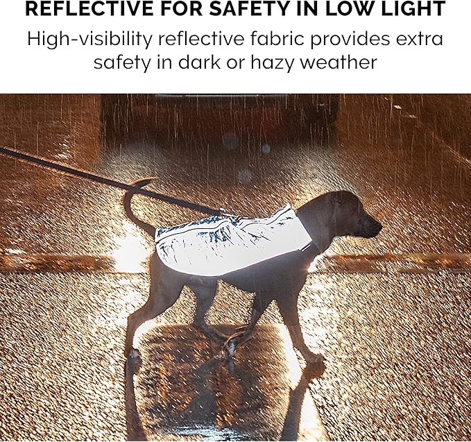 Furhaven Water-Repellent XS Dog Coat, Washable & Reflective w/ Leash Access & Stretch Fabric - Pro-Fit Active Jacket - Chrome, Extra Small