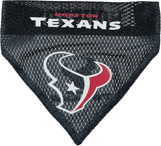 Pets First NFL DOG BANDANA - HOUSTON TEXANS REVERSIBLE PET BANDANA. 2 Sided Sports Bandana with a PREMIUM Embroidery TEAM LOGO, Small/Medium. - 2 Sizes & 32 NFL Teams available