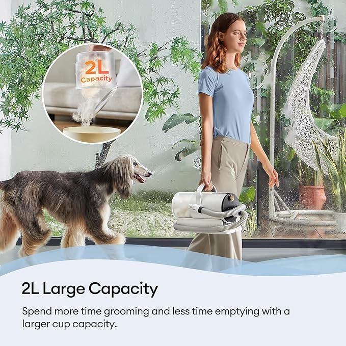 Ultenic P30 Combo Dog Grooming Vacuum Kit, Pet Hair Vacuum & Dryer 3-in-1 for Dogs Cats, Dog Vacuum Brush for Shedding Grooming, Suitable for Thick Short Long Pet Hair