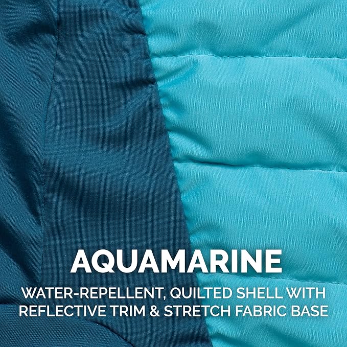 Furhaven Water-Repellent XS Dog Coat, Washable w/ Leash Access & Stretch Fabric - Pro-Fit Active Jacket - Aquamarine, Extra Small