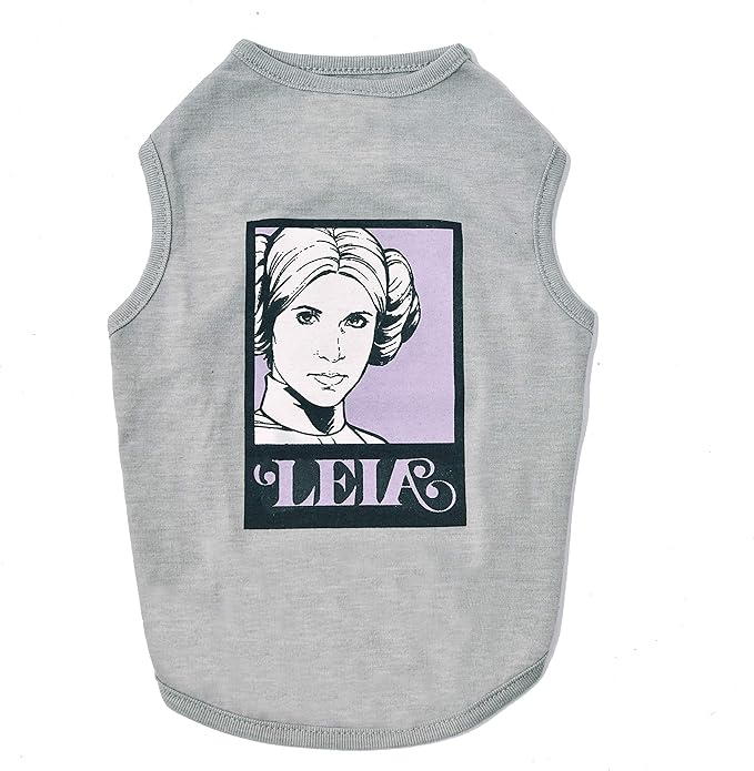 Star Wars for Pets Gray Leia Dog Tank | Princess Leia Dog Shirt for Large Dogs | Size X-Large | Soft, Cute, and Comfortable Dog Clothing and Apparel, Cute Dog Clothes