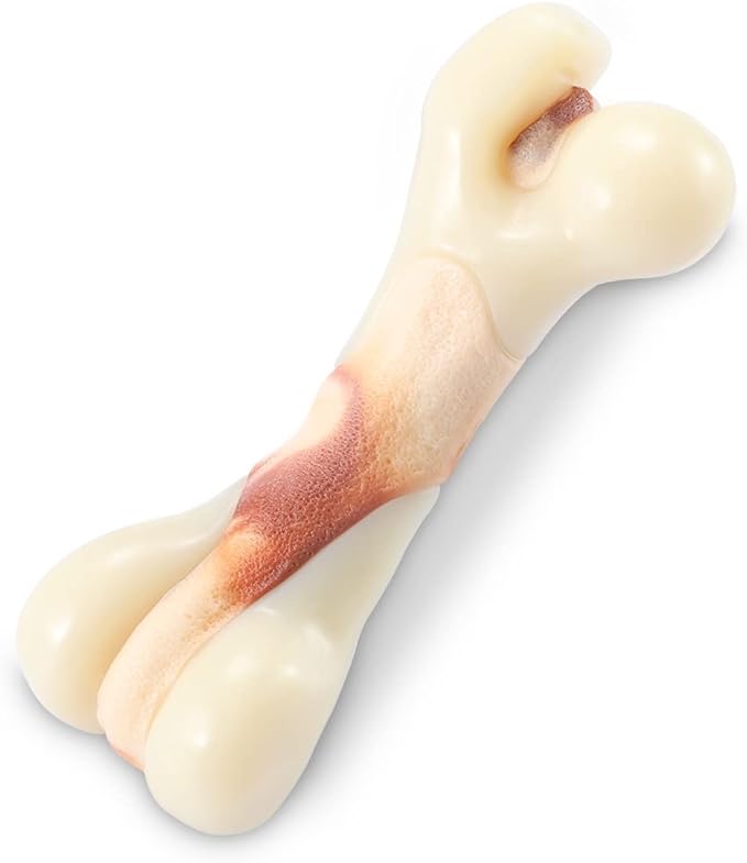 Tikaton Dog Chew Toys for Aggressive Chewers, Bacon Flavor Durable Dog Teething Chew Toys Bones for Large/Medium/Small Puppies