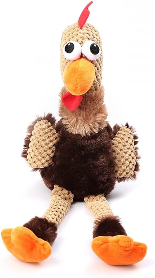 Rooster Plush Toys - Durable Squeaky Dog Toys, Anxiety Reducer for Small to Large Dogs
