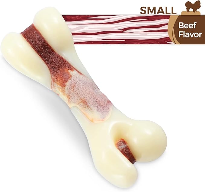 Tikaton Dog Chew Toys for Aggressive Chewers, Beef Flavor Durable Dog Teething Chew Toys Bones for Large/Medium/Small Puppies