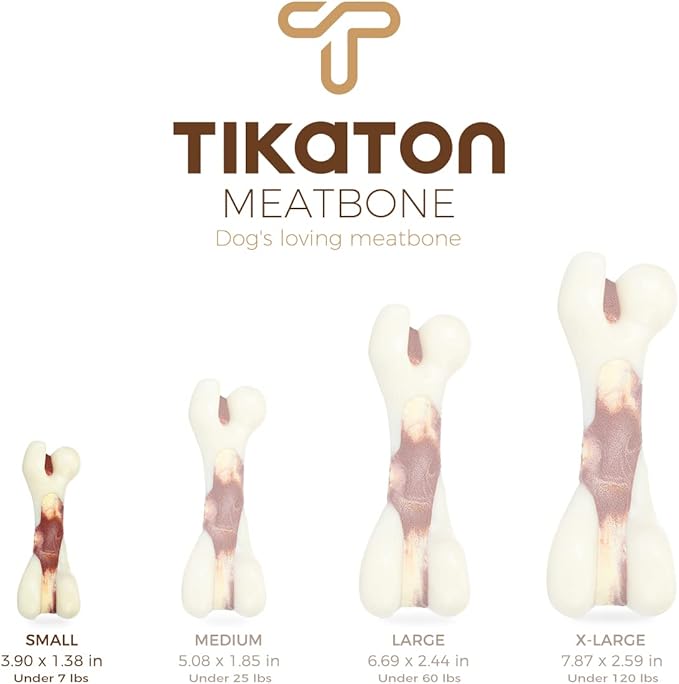 Tikaton Dog Chew Toys for Aggressive Chewers, Beef Flavor Durable Dog Teething Chew Toys Bones for Large/Medium/Small Puppies