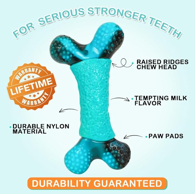 Indestructible Dog Toys for Aggressive Chewers, Durable Dog Chew Toys for Large/Medium Breed, Real Bacon Flavored