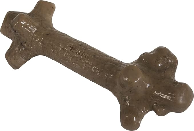 Pet Qwerks Nylon Stick BarkBone - Durable Dog Toys for Aggressive Chewers - Peanut Butter Flavor - 6"