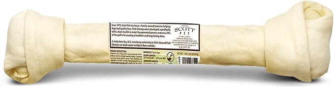 Pork Chomps Baked Pork Skin Dog Chew, 20-inch Knot, 1 Count (Pack of 3)