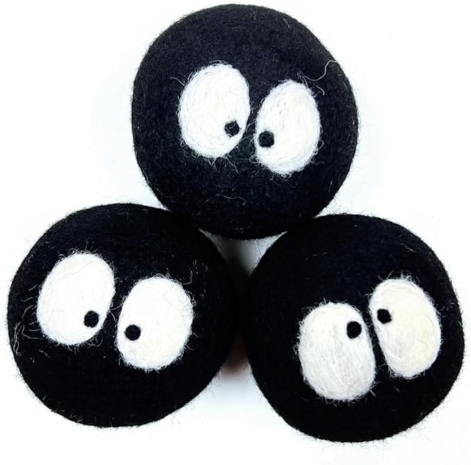 Wool Dryer Balls by Friendsheep 3 Pack XL Organic Premium Reusable Cruelty Free Handmade Fair Trade No Lint Fabric Softener Laundry Soot Sprites Trio