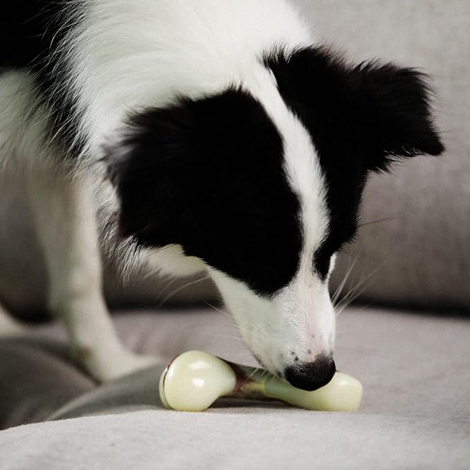 Tikaton Dog Chew Toys for Aggressive Chewers, Bacon Flavor Durable Dog Teething Chew Toys Bones for Large/Medium/Small Puppies
