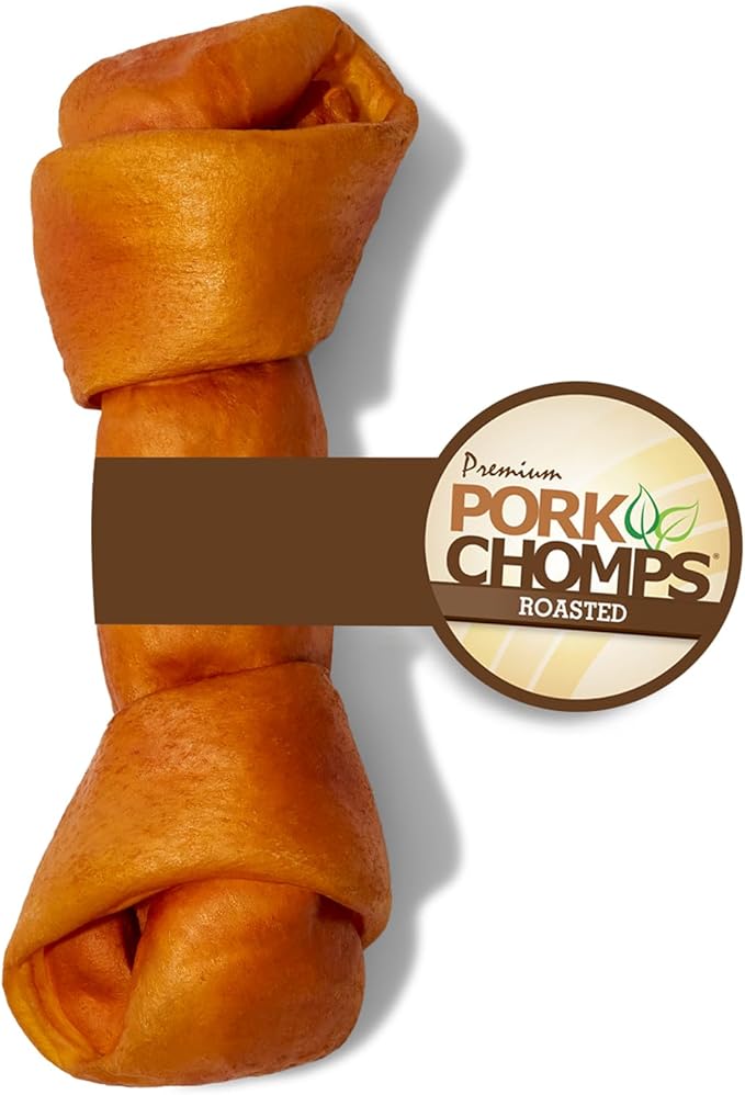 Pork Chomps Roasted Pork Skin Dog Chew, 8-inch Knot, 1 Count