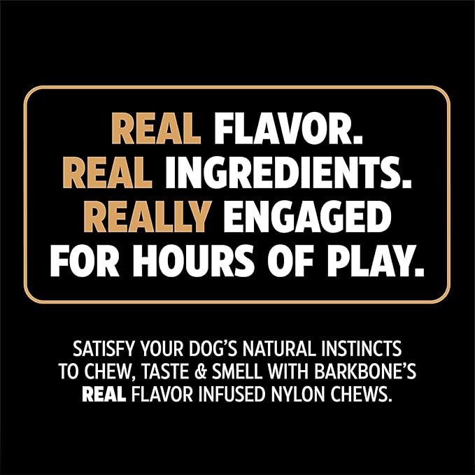 Pet Qwerks Nylon Stick BarkBone - Durable Dog Toys for Aggressive Chewers - Peanut Butter Flavor - 6"