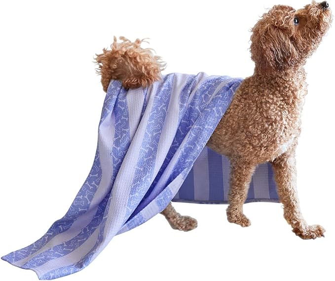 Dock & Bay Pet Towel - Super Absorbent & Quick Drying Dog Towels with Bag - 100% Recycled - Pawfect Purple, Large (120x70cm, 47x27)