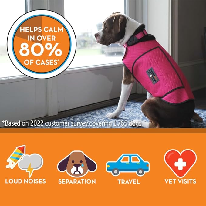 ThunderShirt for Dogs, Small, Fuchsia Sport - Dog Anxiety Relief Calming Vest