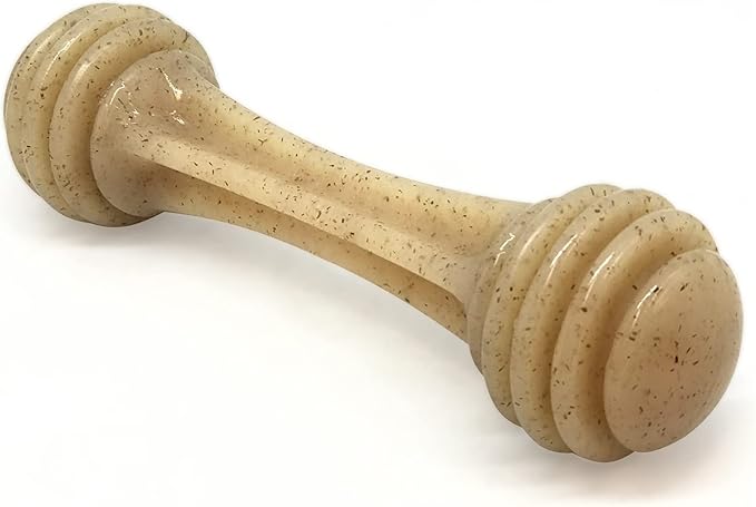 SodaPup Honey Bone – Durable Dog Chew Toy Made in USA from Non-Toxic, Pet Safe, Food Safe Nylon Material for Mental Stimulation, Clean Teeth, Fresh Breath, Problem Chewing, Calming Nerves, & More