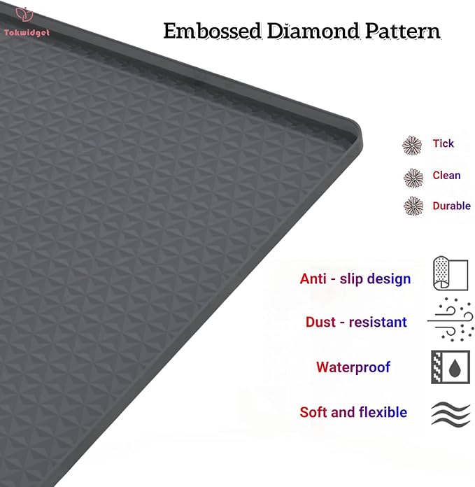 54'' x 27.5'' Washer and Dryer Covers for the Top, Silicone Washing Machine Cover, Dryer Top Protector Mat, Washer Dryer Countertop, Perfect for Laundry Room, Kitchen, Home Use, Grey 1Pack