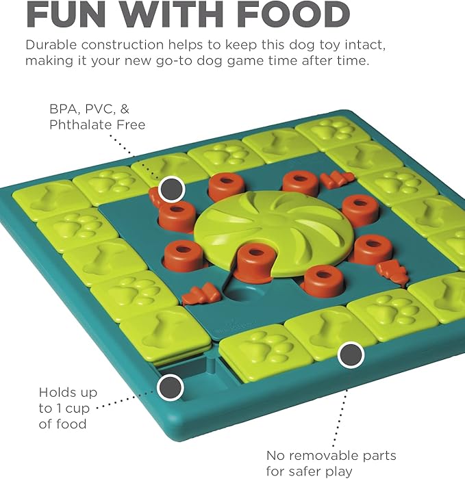 Outward Hound by Nina Ottosson Multipuzzle Level 4 Expert Dog Treat Puzzle for Enrichment, Blue