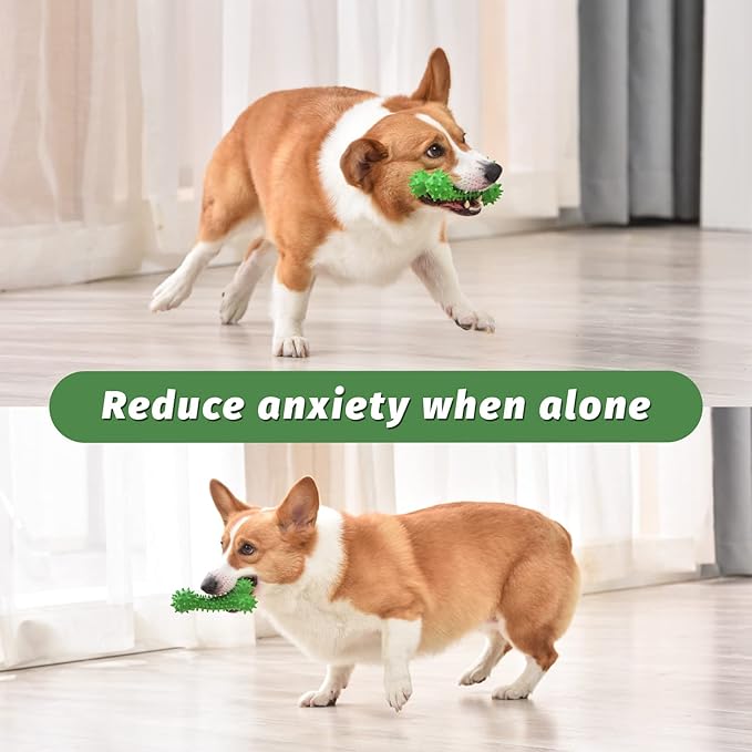 Dog Chew Toys for Aggressive Chewers - Rubber Chew Toys, Bacon Flavor Teething Dog Toys, Interactive Toy for Teeth Cleaning and Gum Massage (2pcs), Bacon Flavour (Green/Blue)