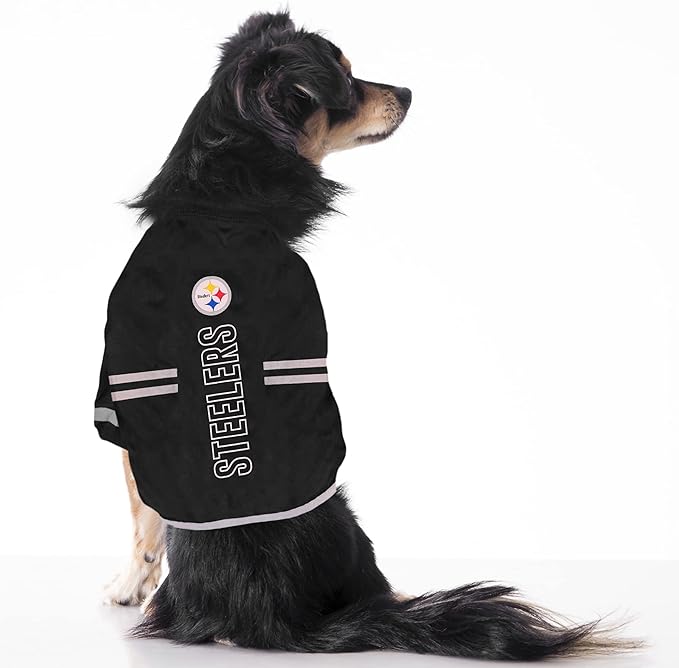 Pets First NFL Pittsburgh Steelers Dog T-Shirt, Football Dogs & Cats Shirt - Durable Sports PET TEE - 3 Sizes, NFL PET Outfit, Reflective TEE Shirt in Team Color, Cool Football Dog Tee