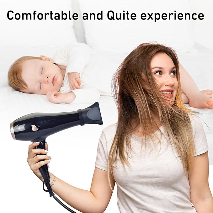 CONFU Hair Dryer, Professional Ionic Salon Blow Dryer with Diffuser for Women and Men, 5X Fast Drying, Powerful and Quiet Hair Blow Dryer for Fast & Easy Styling (1875 Watts)