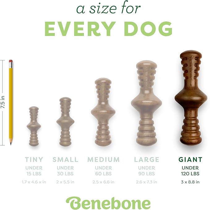 Benebone Zaggler Rolling Dog Chew Toy for Aggressive Chewers, Real Peanut, Giant, Made in USA, Giant