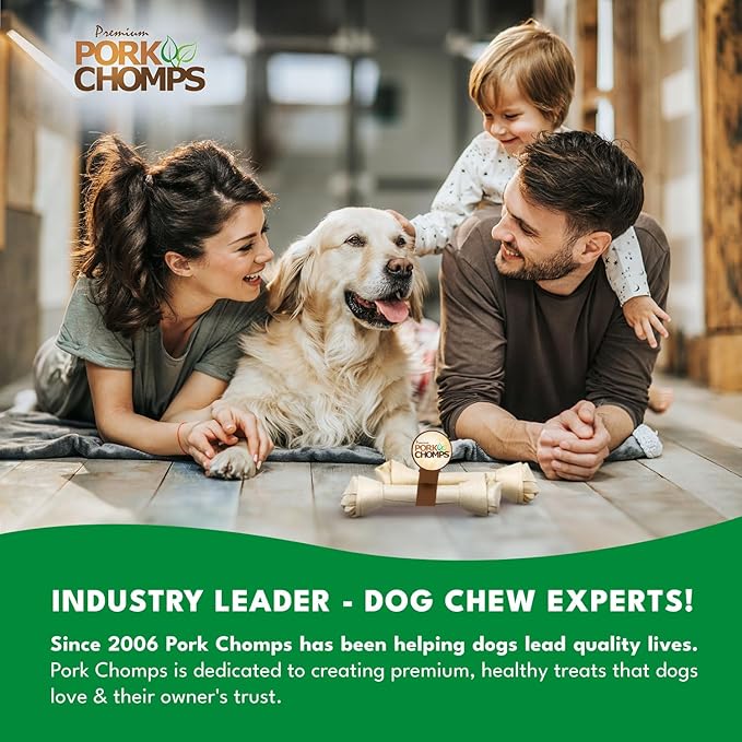 Pork Chomps Baked Pork Skin Dog Chew, 11-inch Knot, 1 Count