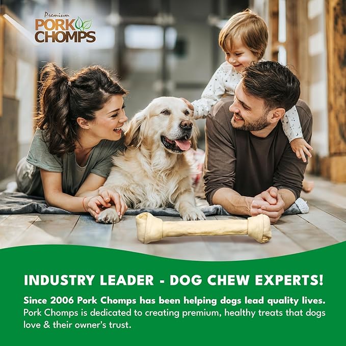 Pork Chomps Baked Pork Skin Dog Chew, 20-inch Knot, 1 Count (Pack of 3)